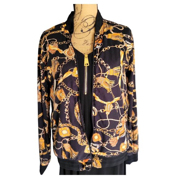 Denim & Flower by Ricky Singh Vintage Versace Inspired Men’s Bomber Jacket- XL - Picture 3 of 9